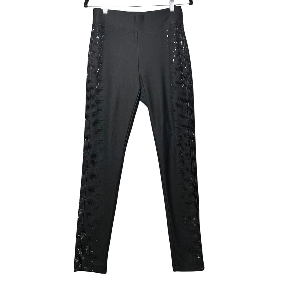 Ethyl Classic Black Rhinestone‎ Embellished Leggings Pants Size 6